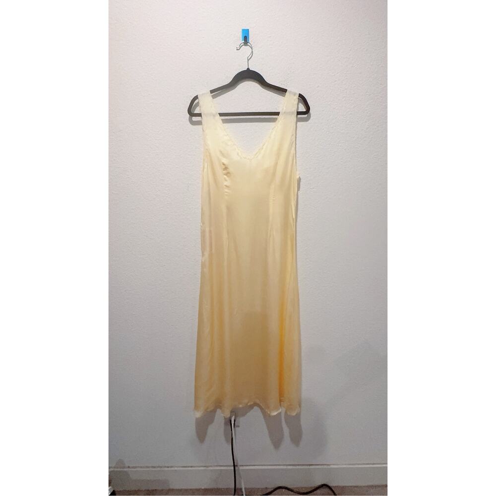 Ciao Lucia Serena Butter Yellow Satin Maxi Dress with Ribbon Tie - Picture 6 of 9